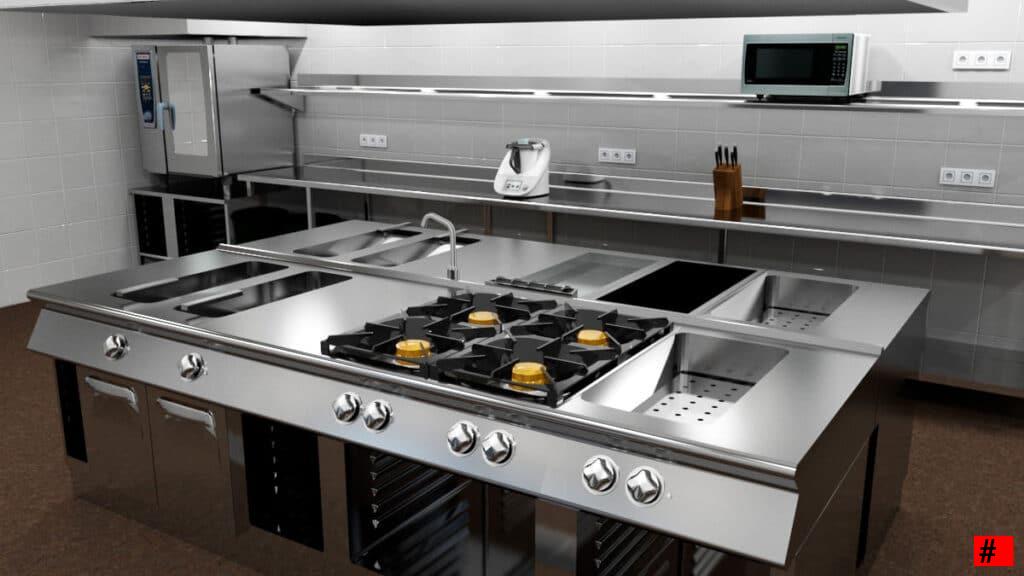 Renderizado 3D cocina - Planos de Hostelería