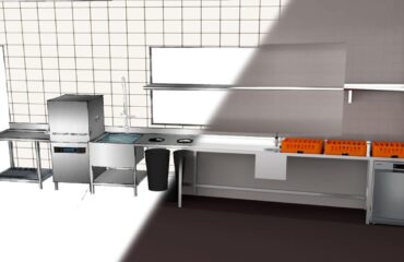 Modelado y renderizado 3D cocina - Planos de Hostelería