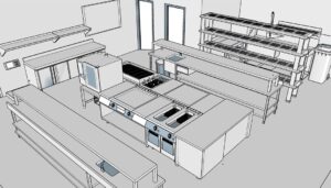 Plano 3D Plano Cocina Industrial - Planos de Hostelería